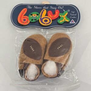 Bobux Baby Shoes Soft Natural Leather Football Slippers Booties Mocs S 0-3-6